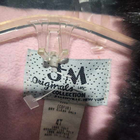 Cute fur coat w/ cute flowers jm orginals size 4 - Picture 3 of 5